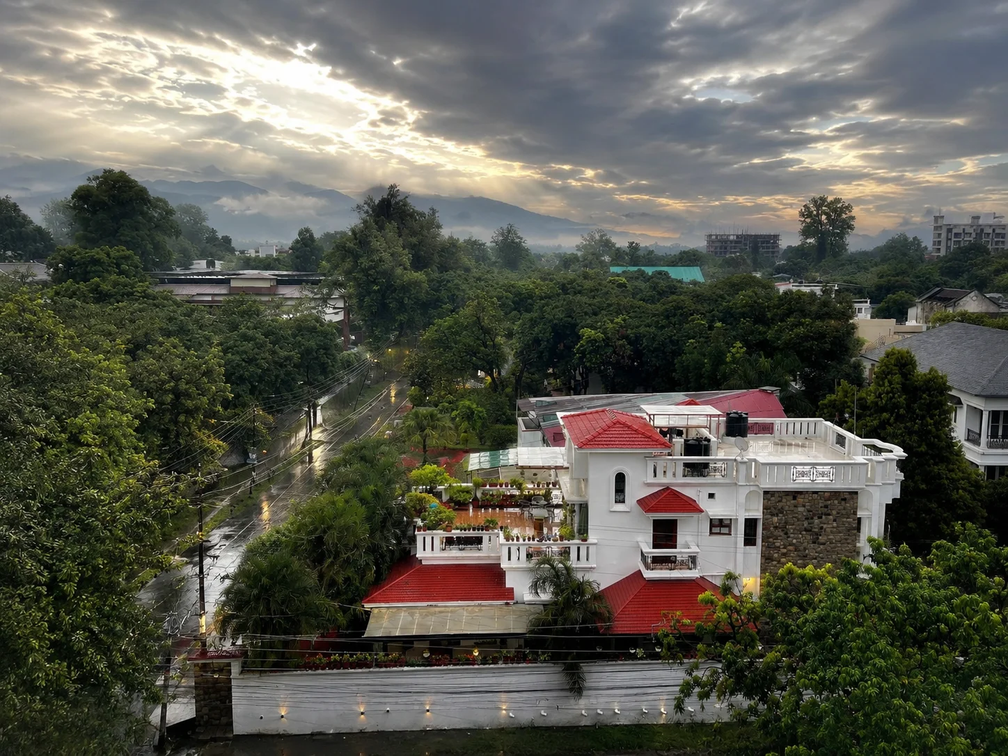 Beautiful monsoon weather landscape at the best rated homestay in Dehradun